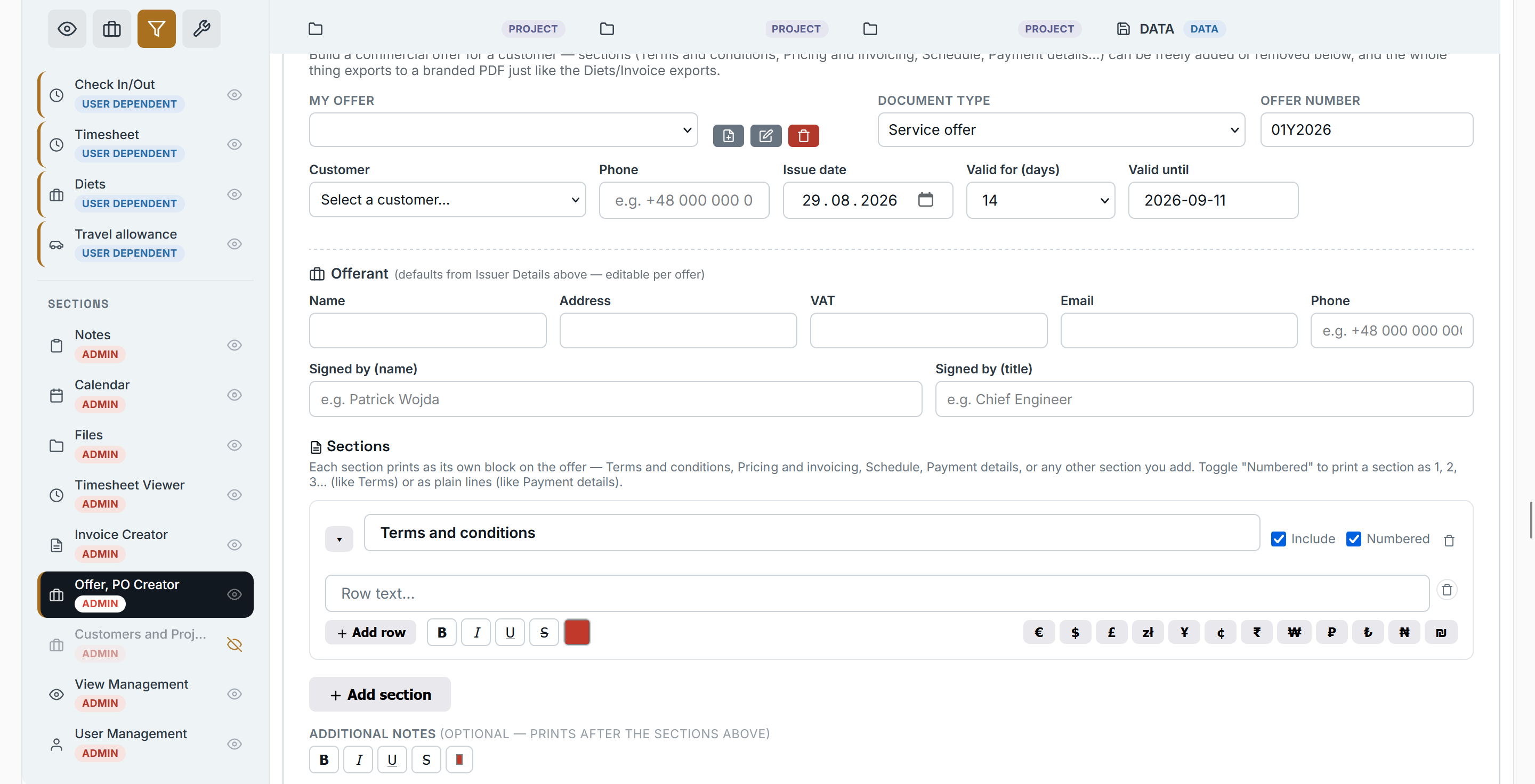 WESO.systems dashboard preview